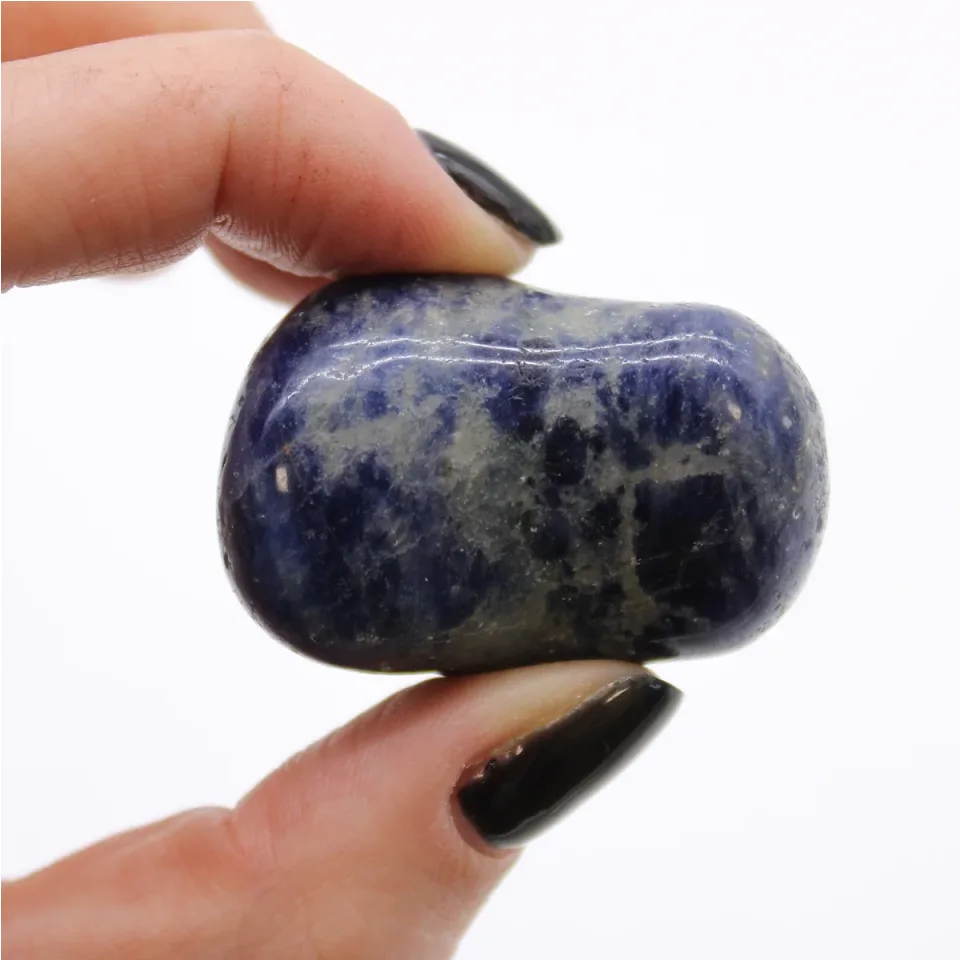 Grandes pierres roulées africaines : Sachet de 6 grandes pierres roulées africaines, sodalite bleu pur