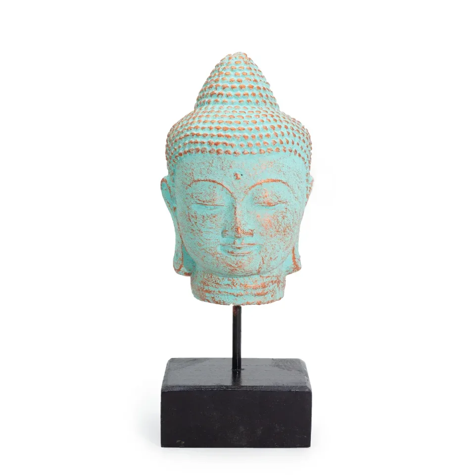 Bouddha Quiétude sur socle : vert cuivré