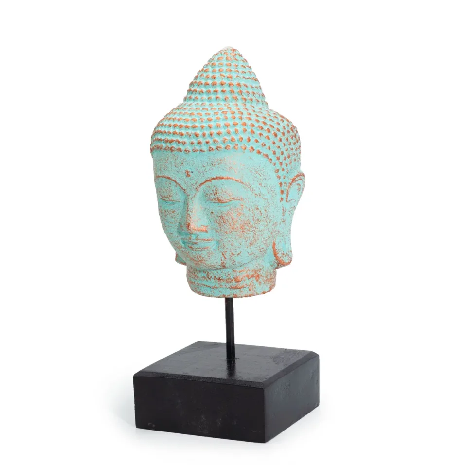 Bouddha Quiétude sur socle : vert cuivré