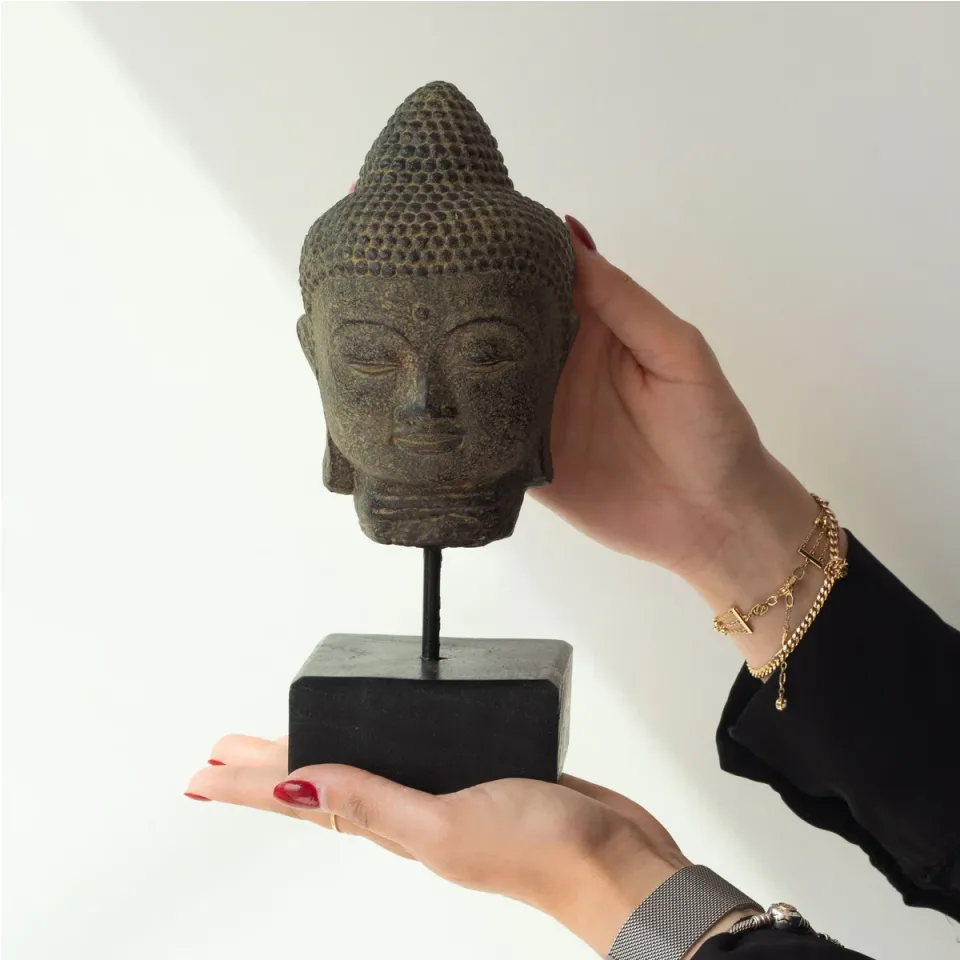 Bouddha Quiétude sur socle : gris