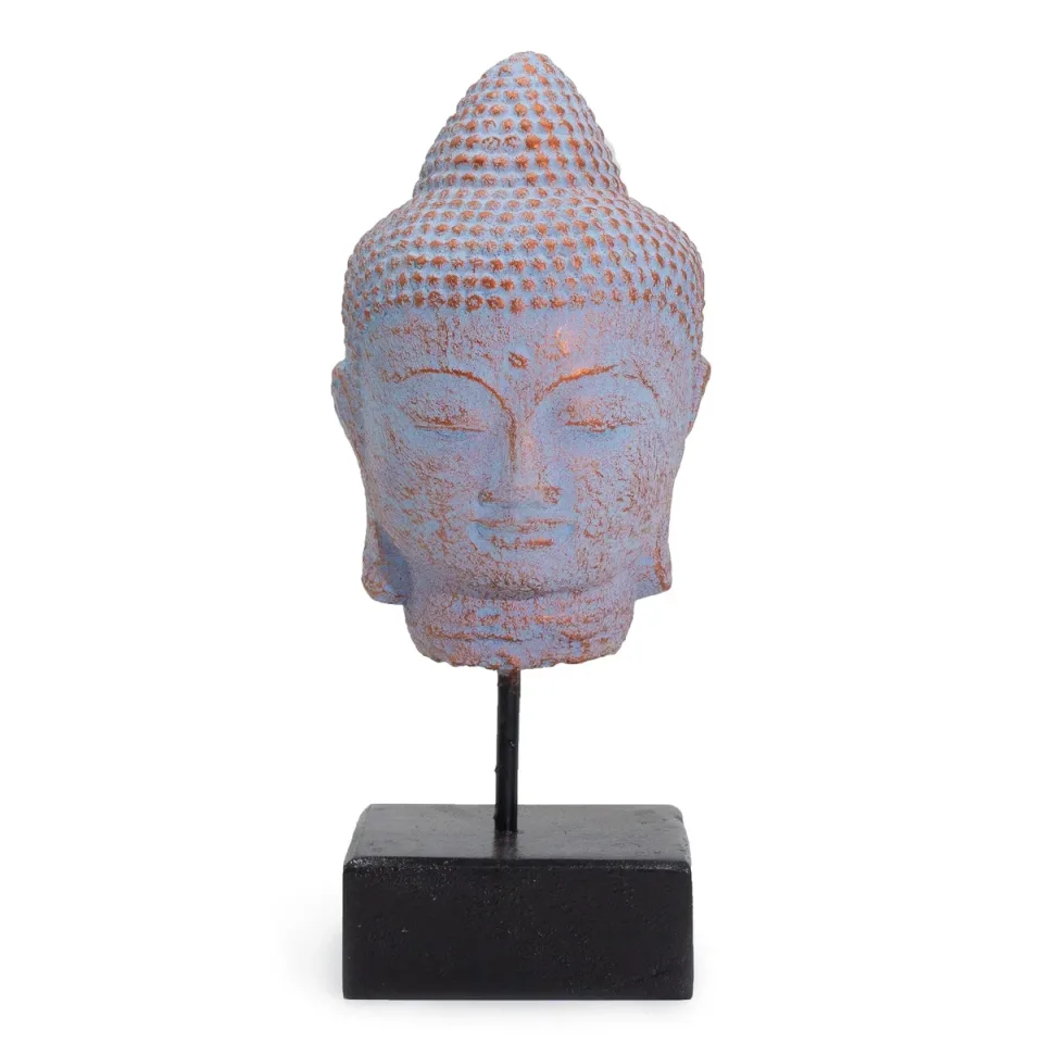Bouddha Quiétude sur socle : bleu cuivré
