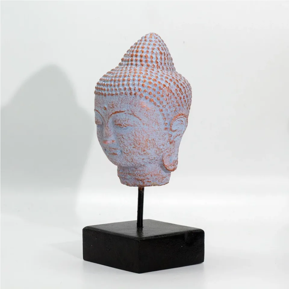 Bouddha Quiétude sur socle : bleu cuivré
