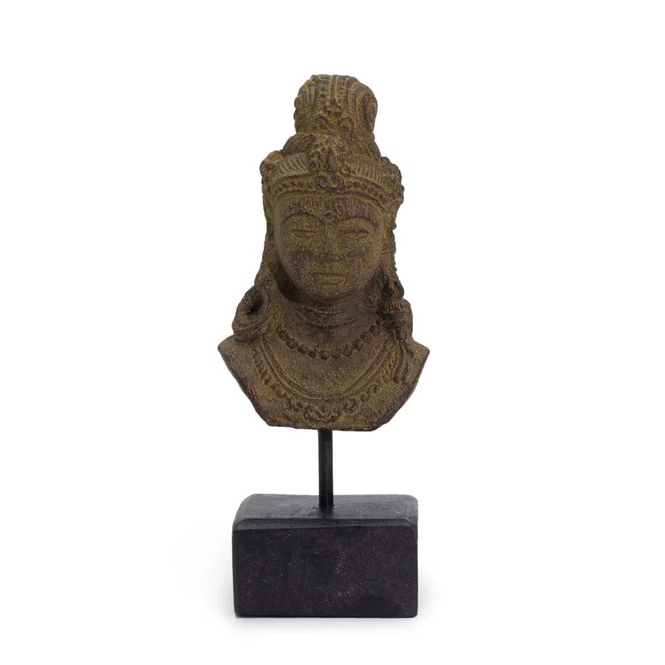 Princesse javanaise porte-bonheur sur socle : gris