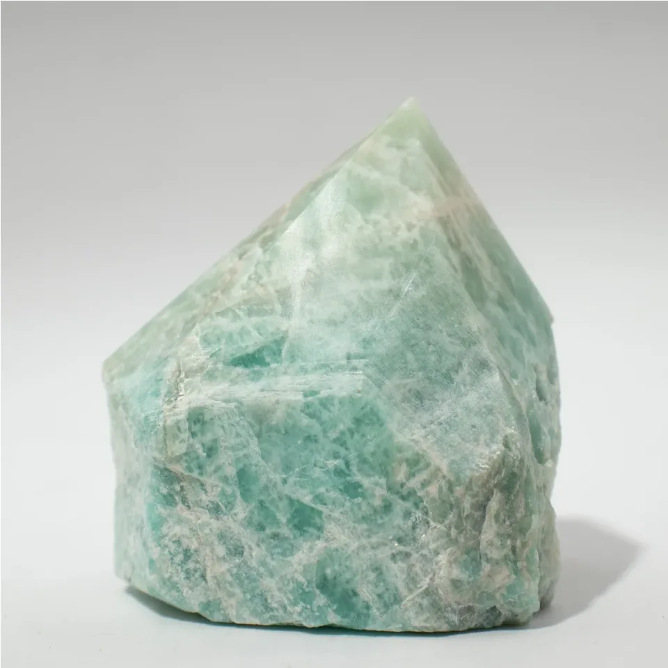 Pointes polies de choix : amazonite d'Inde (environ 5-6 pièces)