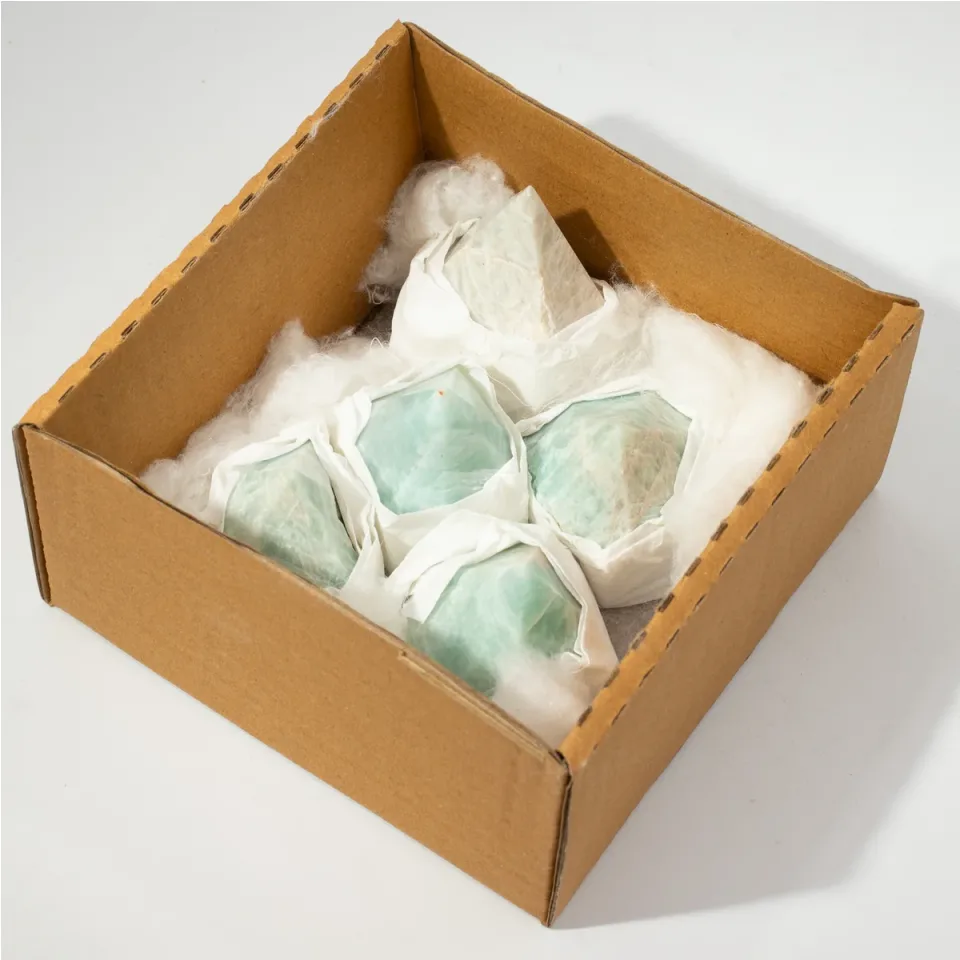 Pointes polies de choix : amazonite d'Inde (environ 5-6 pièces)