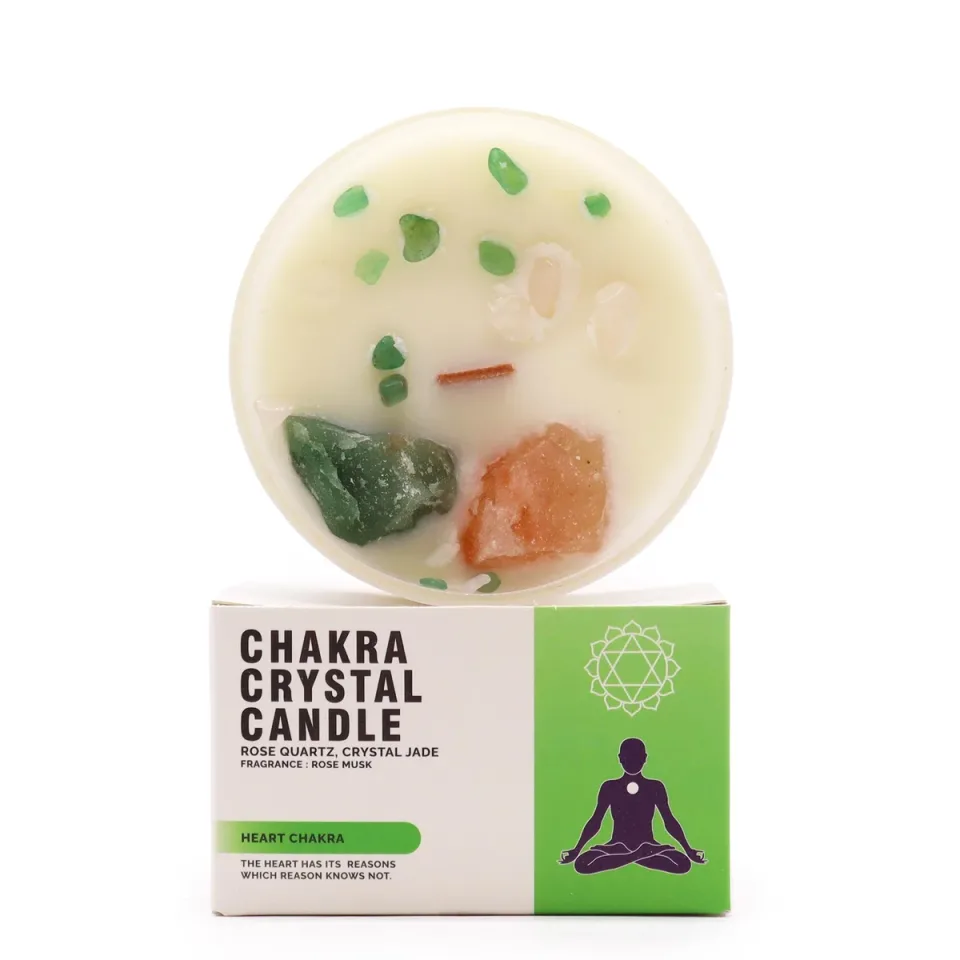 Bougies cristal des chakras : Chakra du cœur