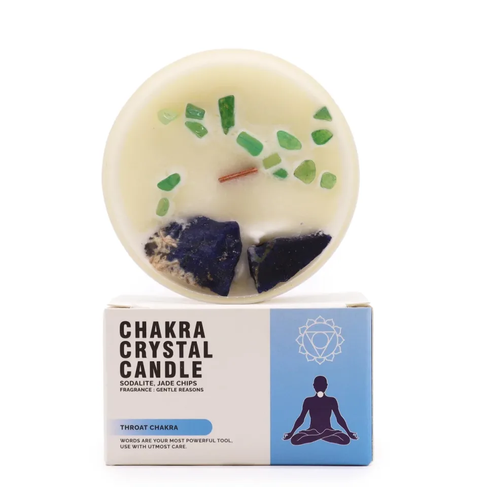 Bougies cristal des chakras : Chakra de la gorge