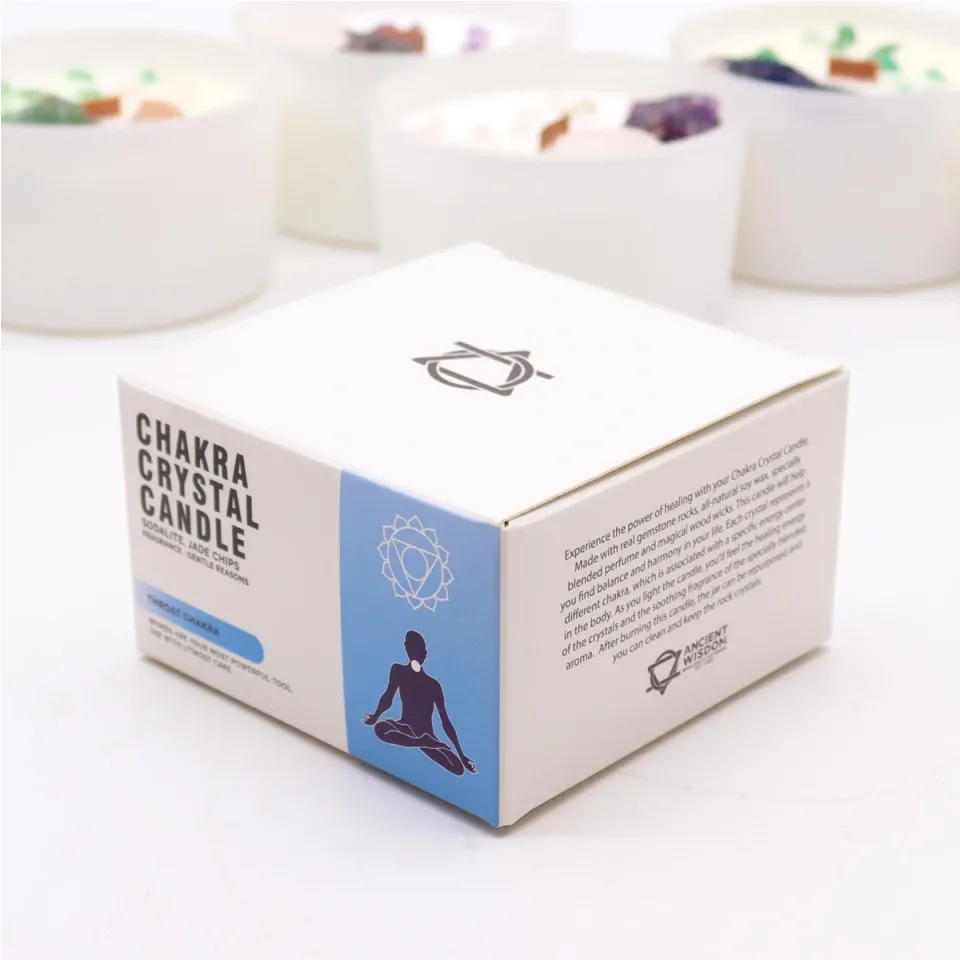 Bougies cristal des chakras : Chakra de la gorge