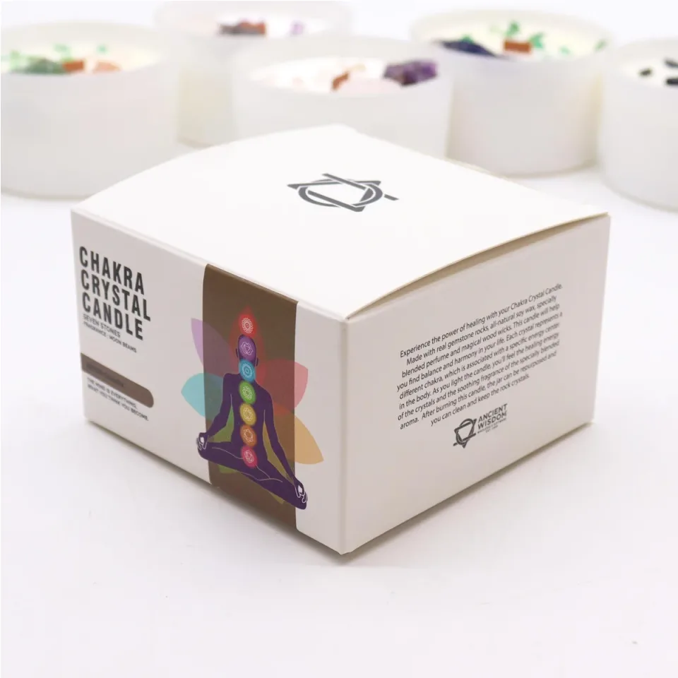 Bougies cristal des chakras : Grande bougie des sept chakras