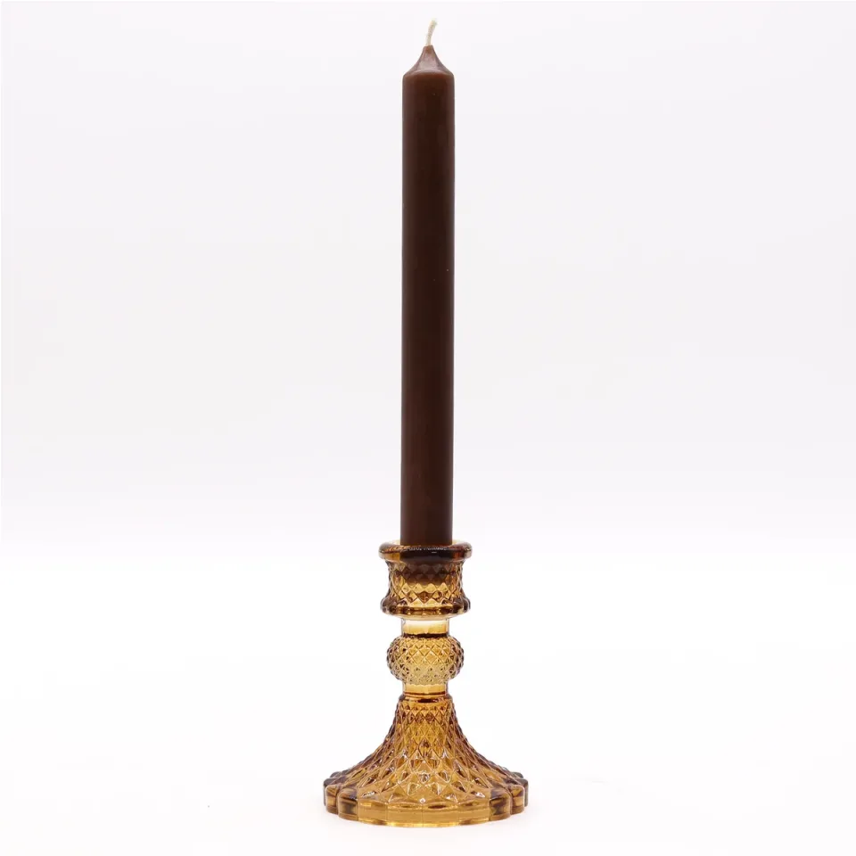 Bougeoir de table vintage : ambre antique