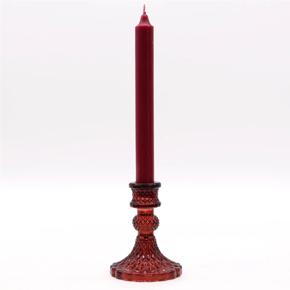 Bougeoir de table vintage : rouge rubis