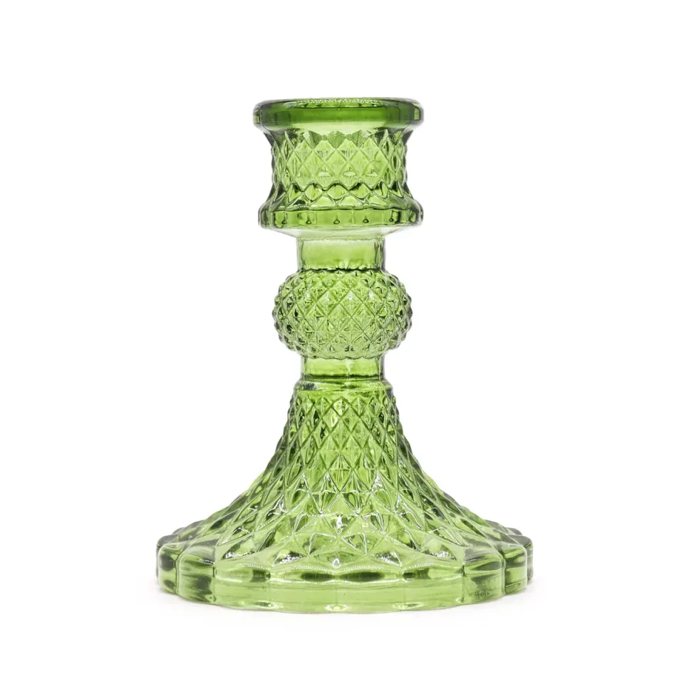 Bougeoir de table vintage : vert jade