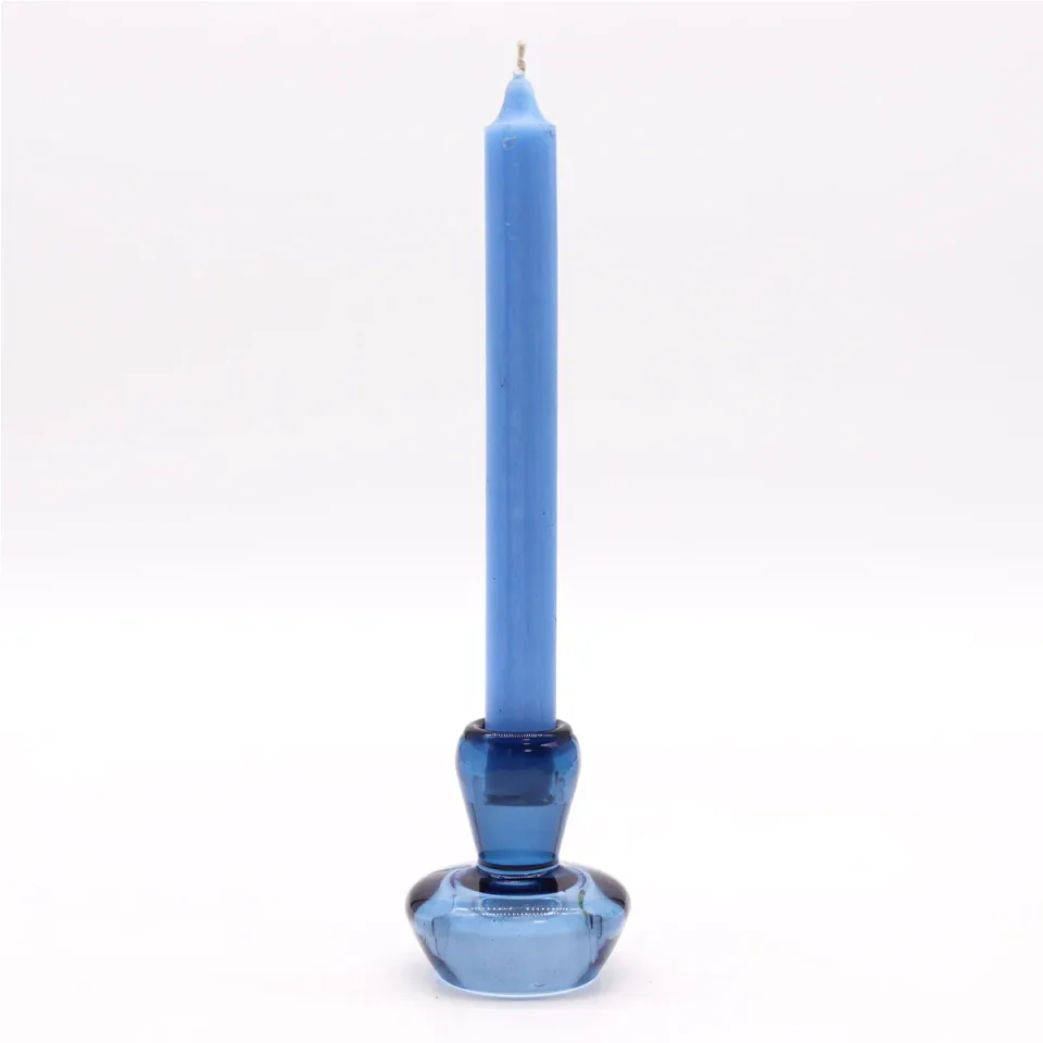 Bougeoir champignon pour bougie fine ou chauffe-plat : bleu royal