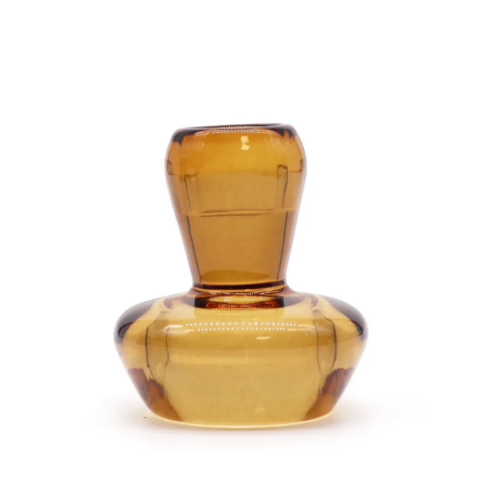 Bougeoir champignon pour bougie fine ou chauffe-plat : ambre antique