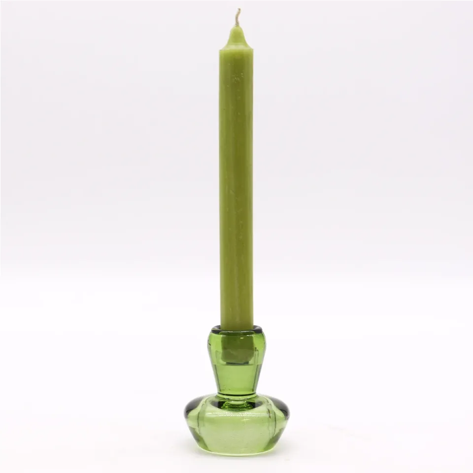 Bougeoir champignon pour bougie fine ou chauffe-plat : vert jade
