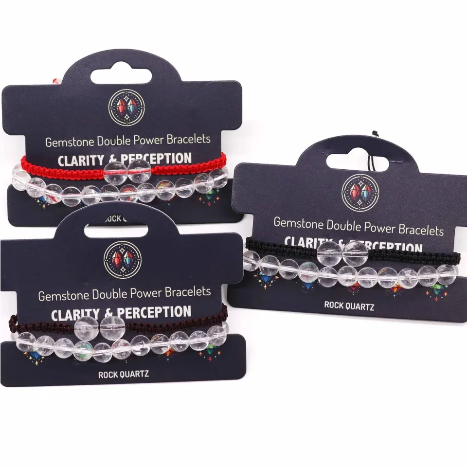 Bracelets doubles en pierres naturelles : Cristal de roche