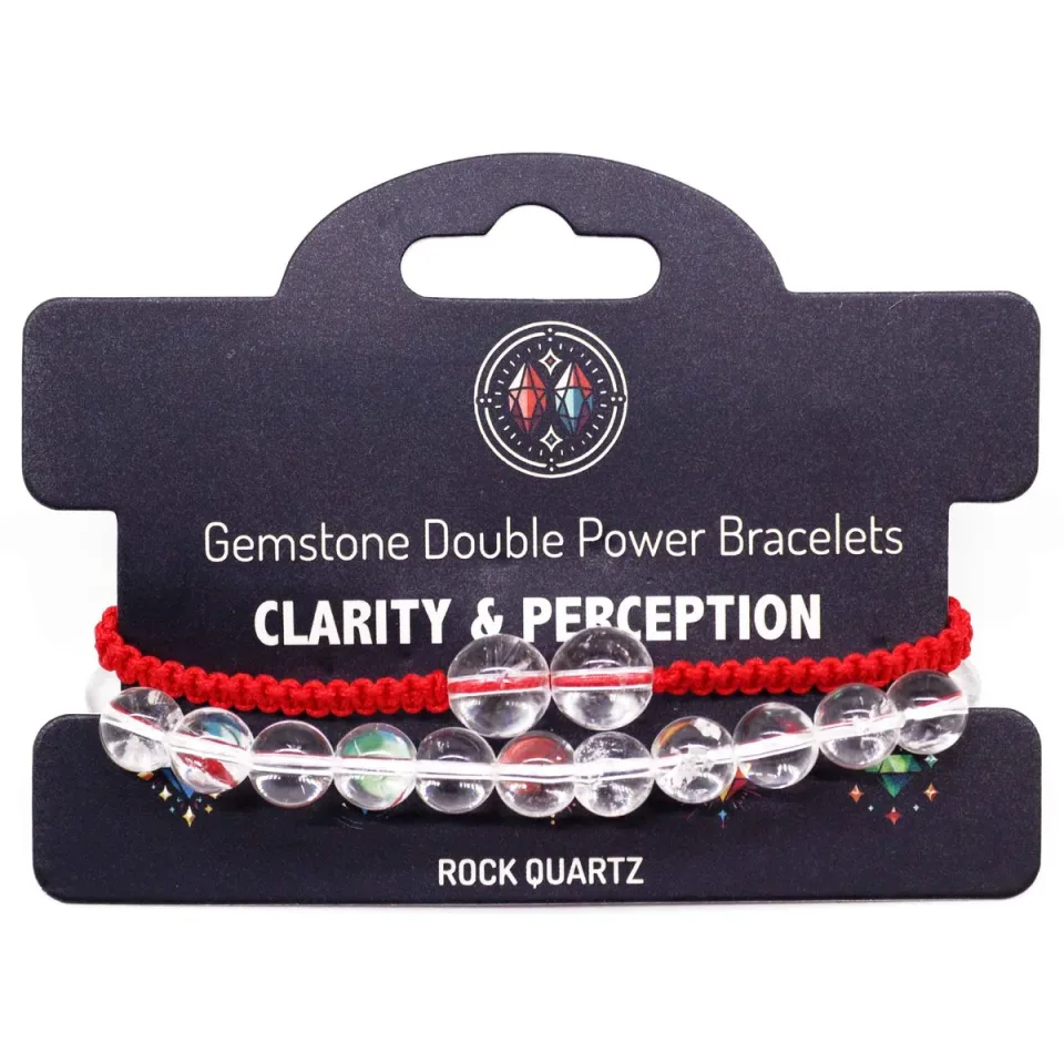 Bracelets doubles en pierres naturelles : Cristal de roche