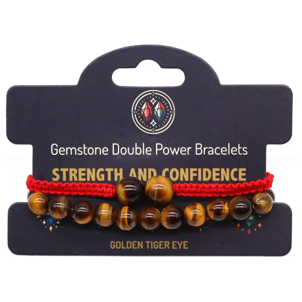 Bracelets doubles en pierres naturelles : Œil de tigre
