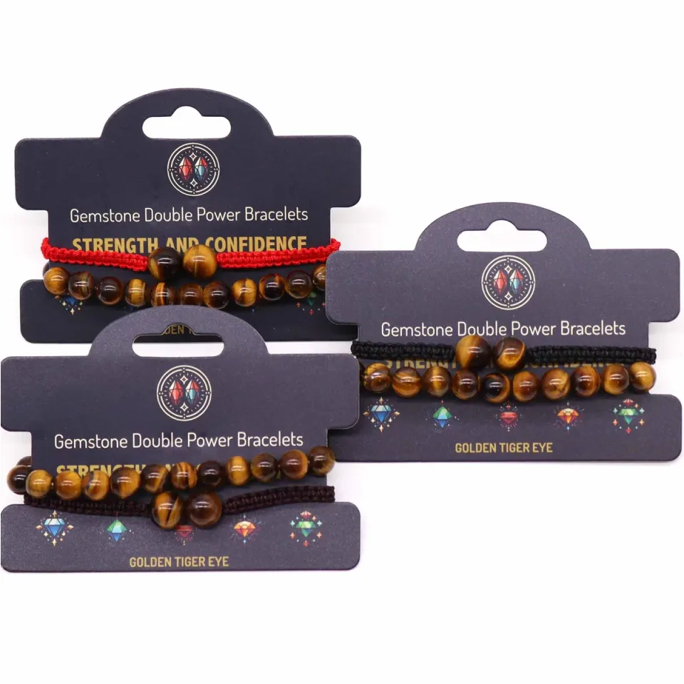 Bracelets doubles en pierres naturelles : Œil de tigre
