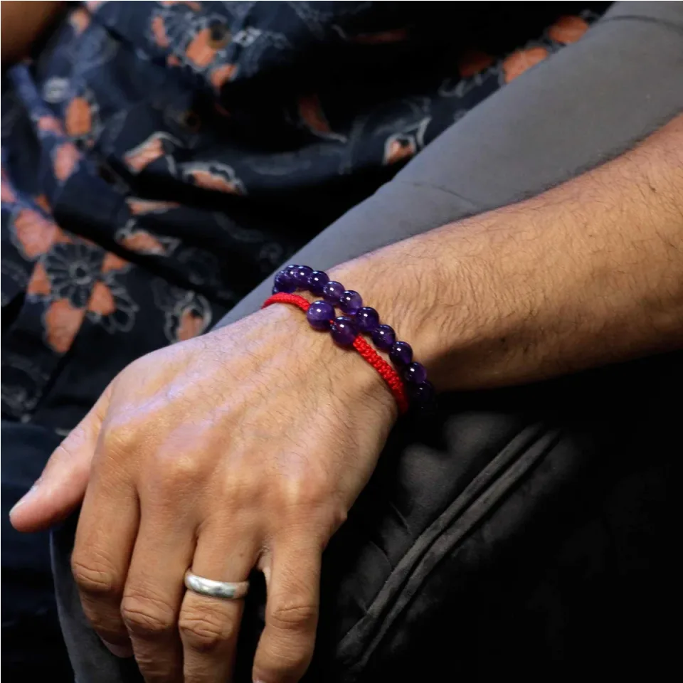 Bracelets doubles en pierres naturelles : Améthyste