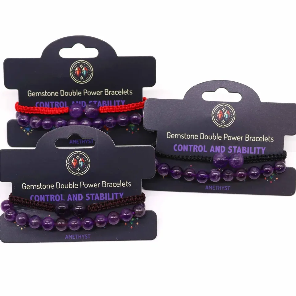 Bracelets doubles en pierres naturelles : Améthyste