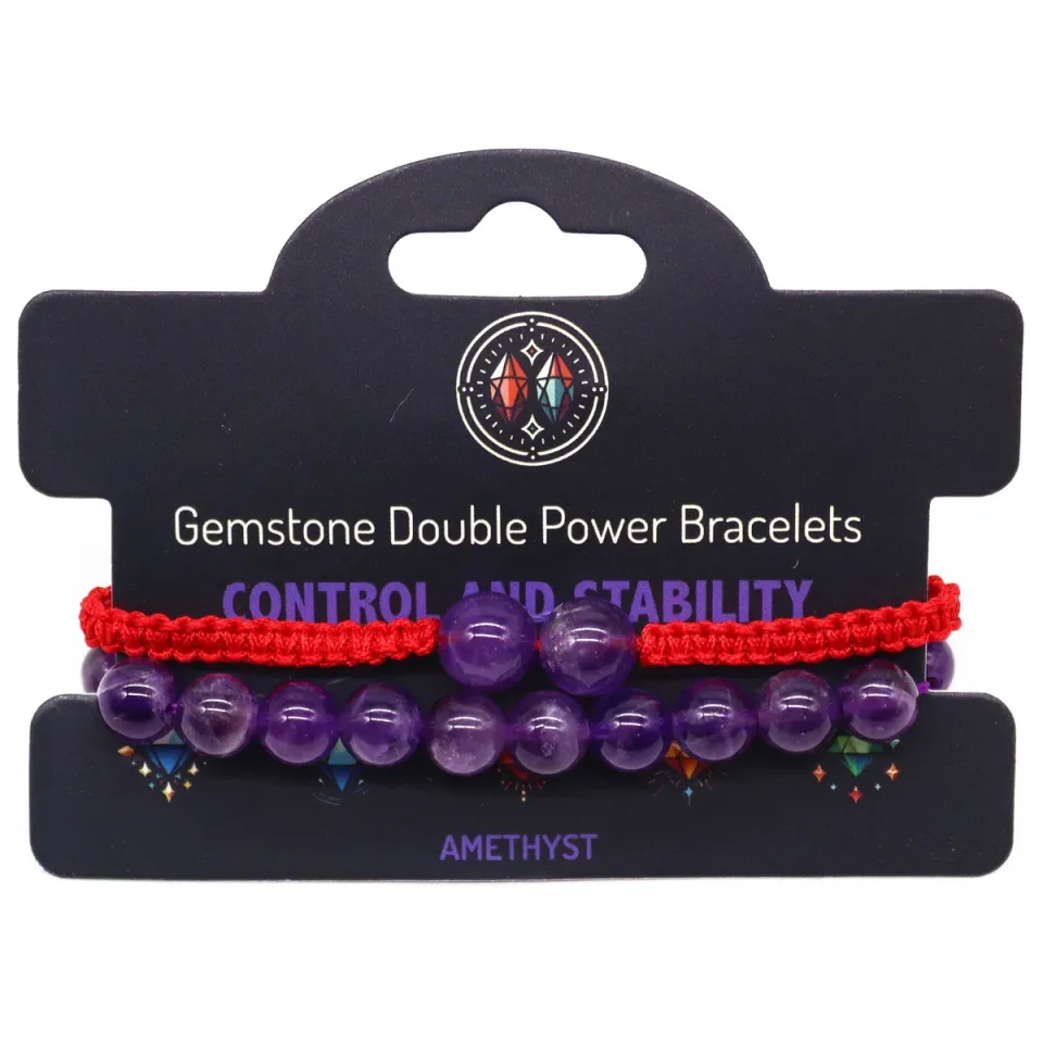 Bracelets doubles en pierres naturelles : Améthyste