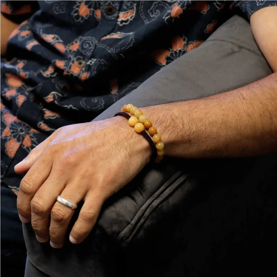 Bracelets doubles en pierres naturelles : Aventurine jaune