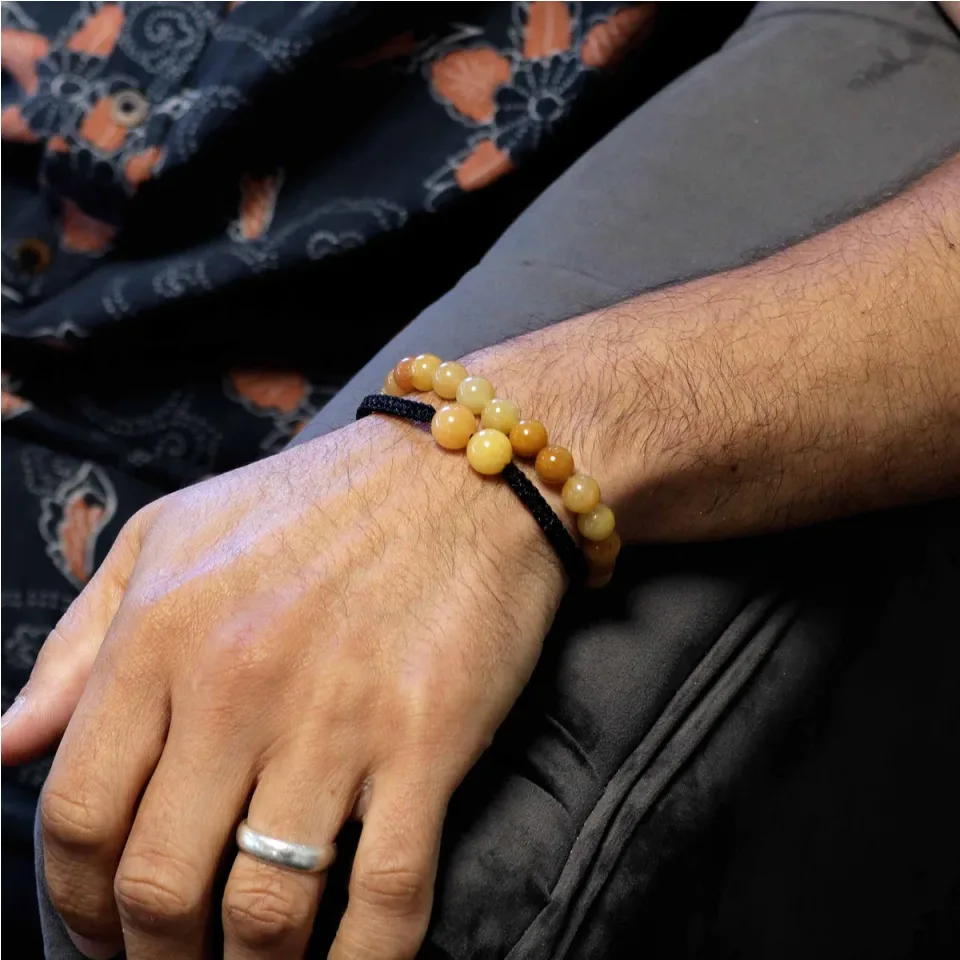 Bracelets doubles en pierres naturelles : Aventurine jaune