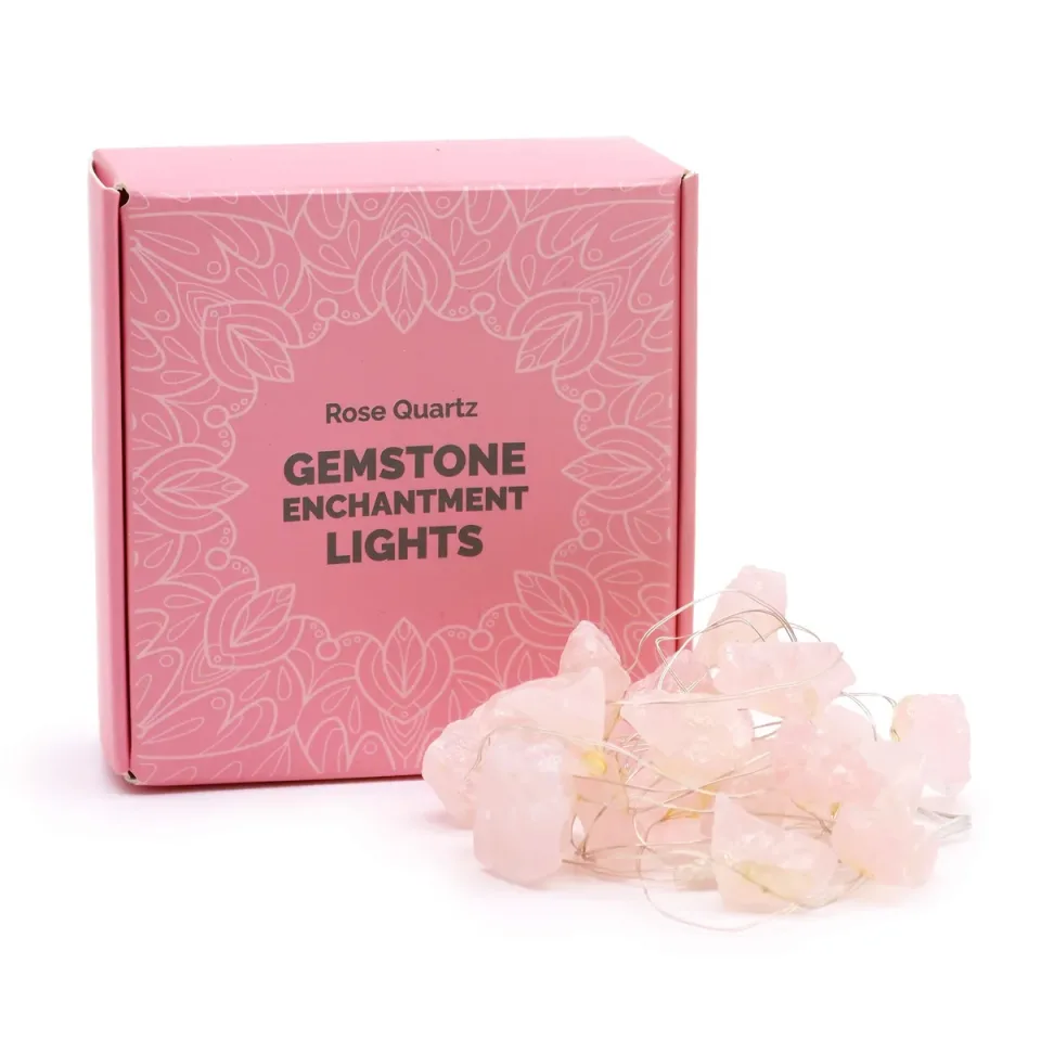 Lumières enchantées en pierre (USB) : Quartz rose