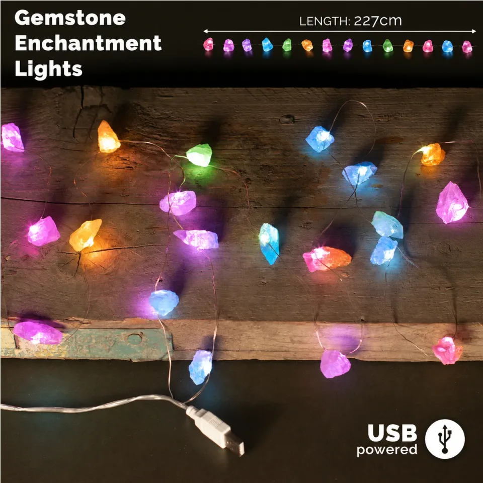Lumières enchantées en pierre (USB) : Roches mélangées