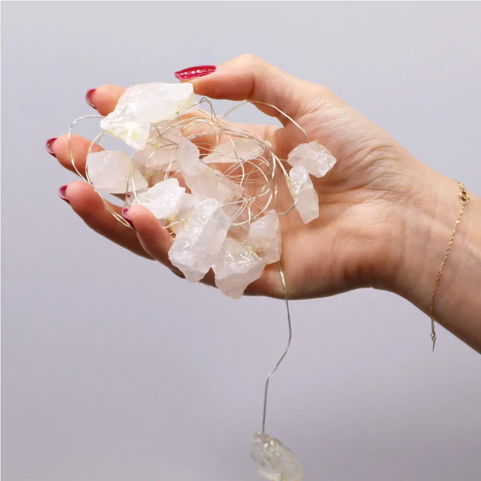 Lumières enchantées en pierre (USB) : Cristal de roche