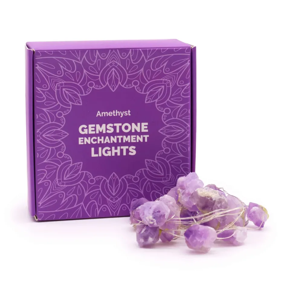 Lumières enchantées en pierre (USB) : Améthyste