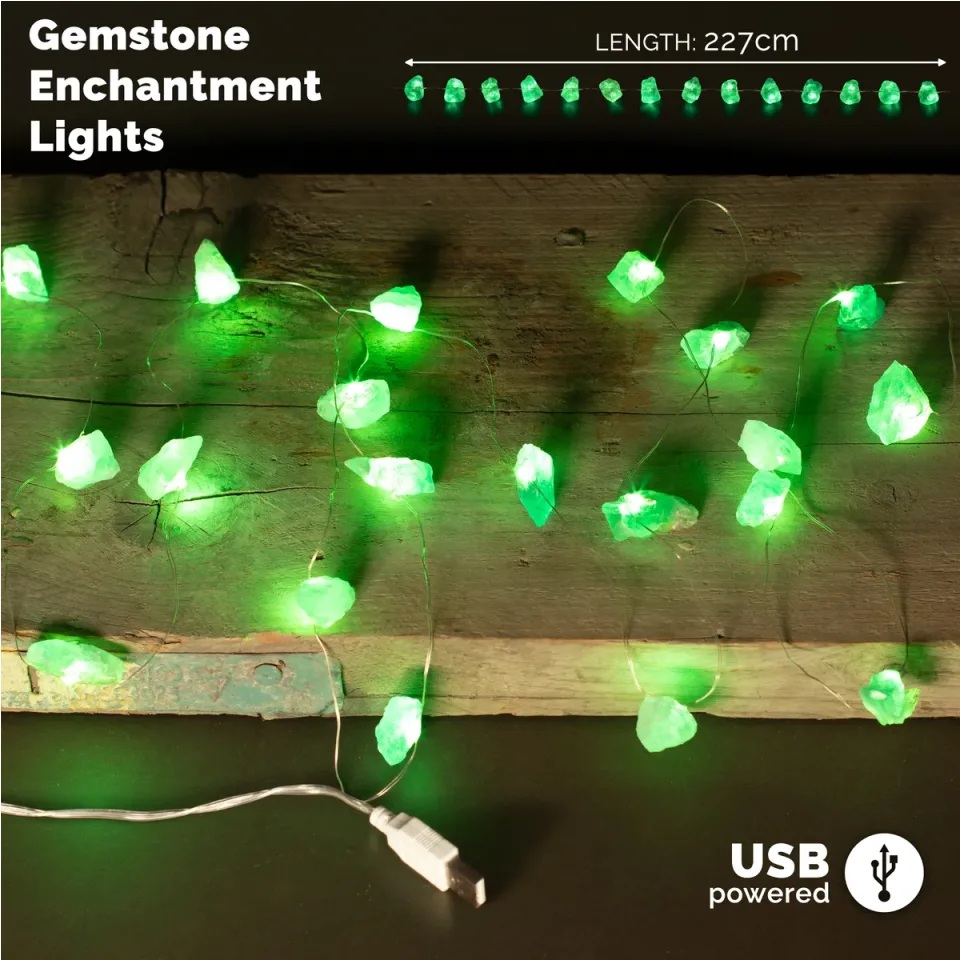 Lumières enchantées en pierre (USB) : Jade cristal