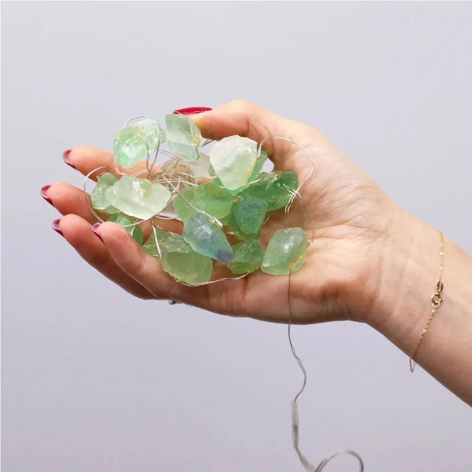 Lumières enchantées en pierre (USB) : Jade cristal