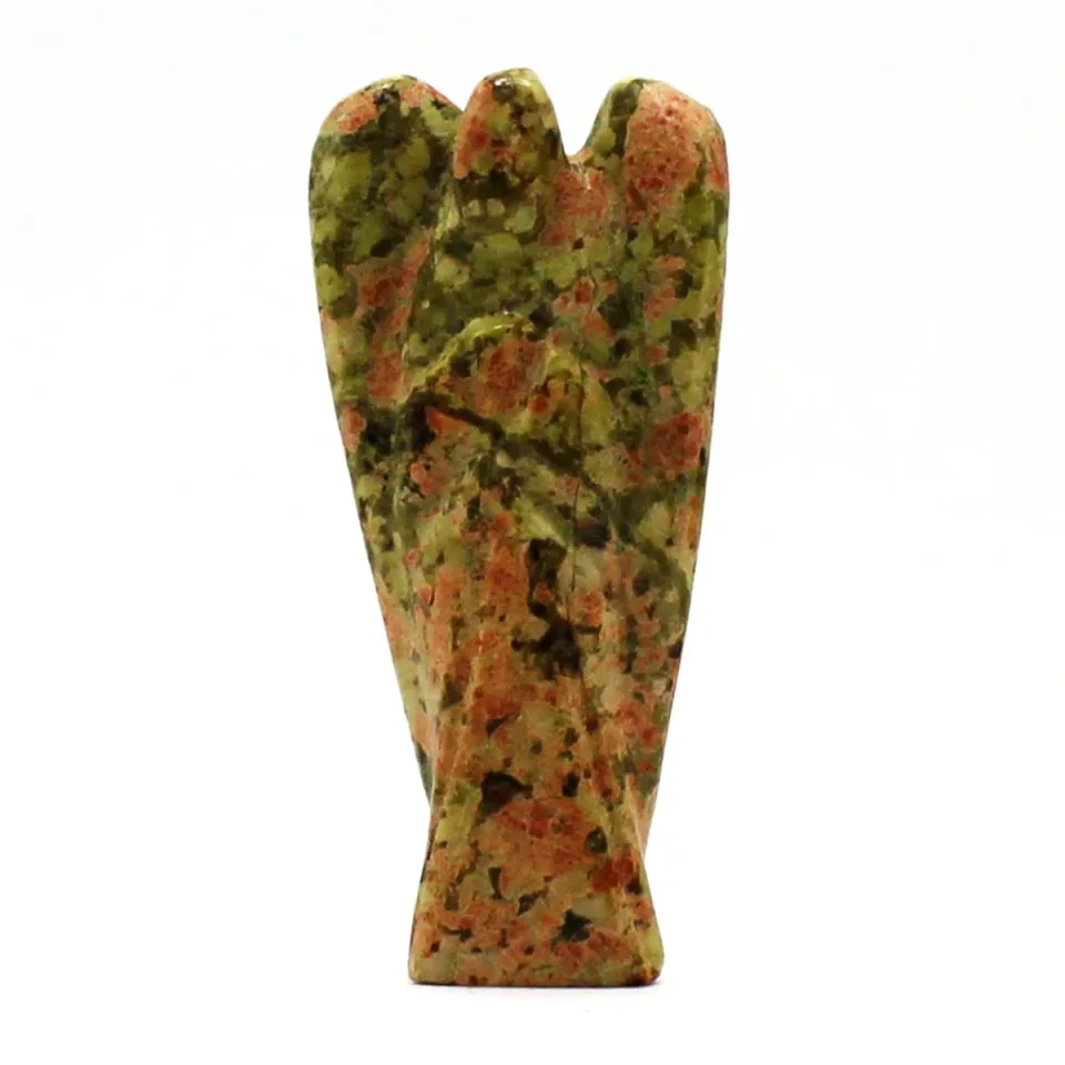 Ange sculpté : unakite