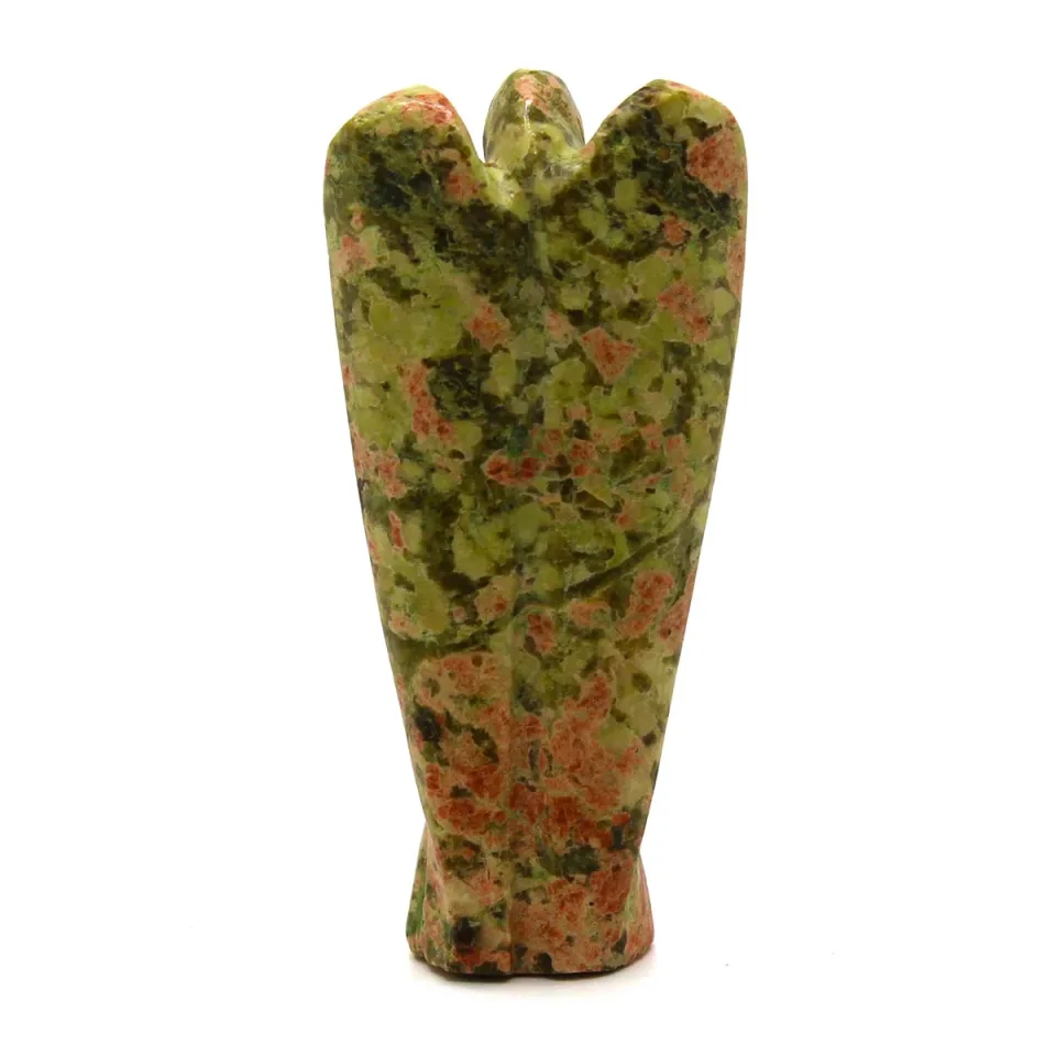 Ange sculpté : unakite