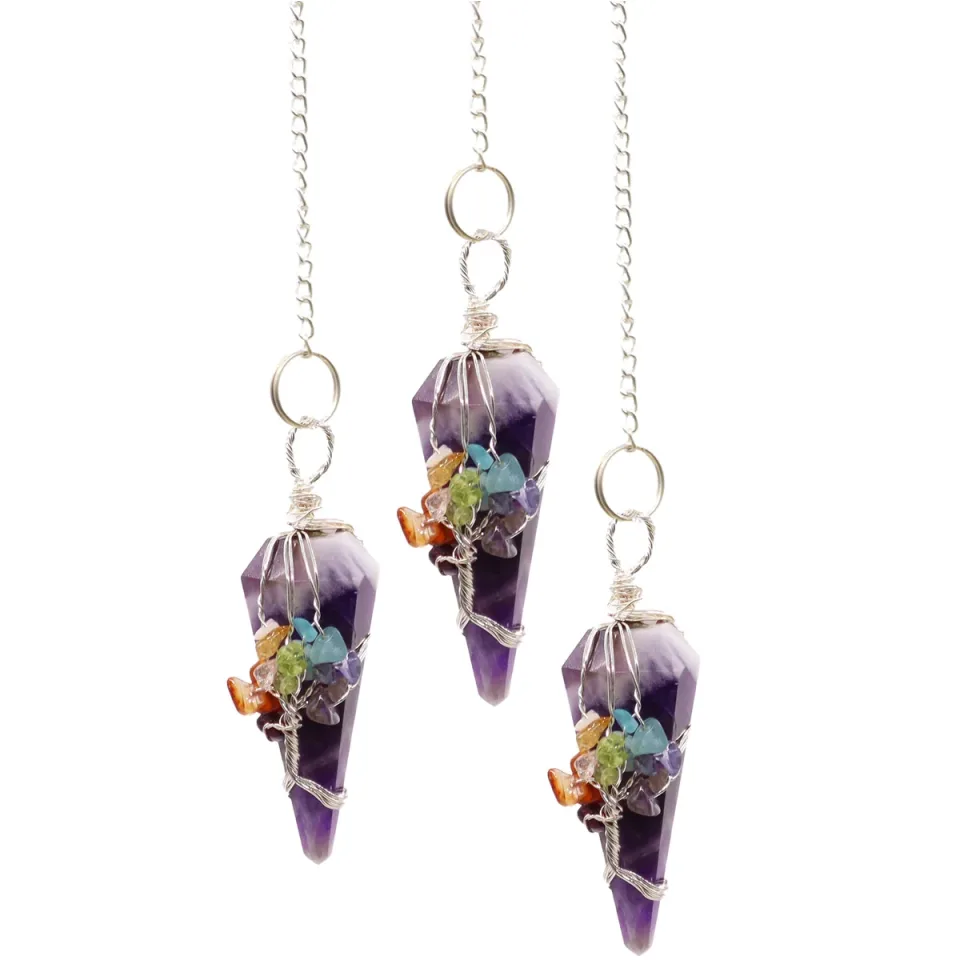 Pendule magique en pierre, Sept chakras : améthyste