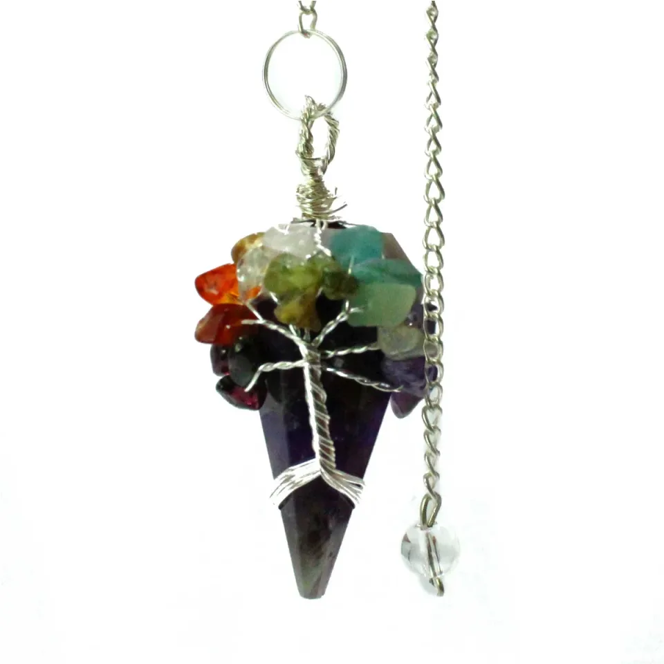 Pendule magique en pierre, Sept chakras : améthyste