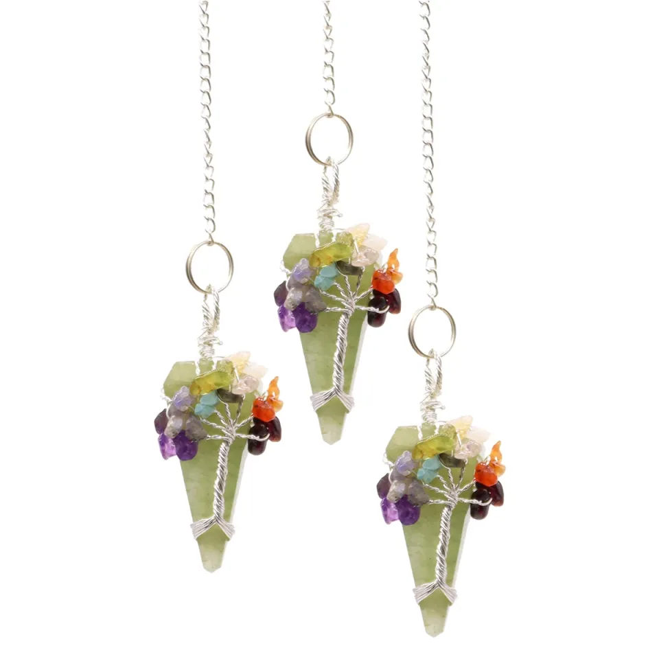 Pendule magique en pierre, Sept chakras : aventurine