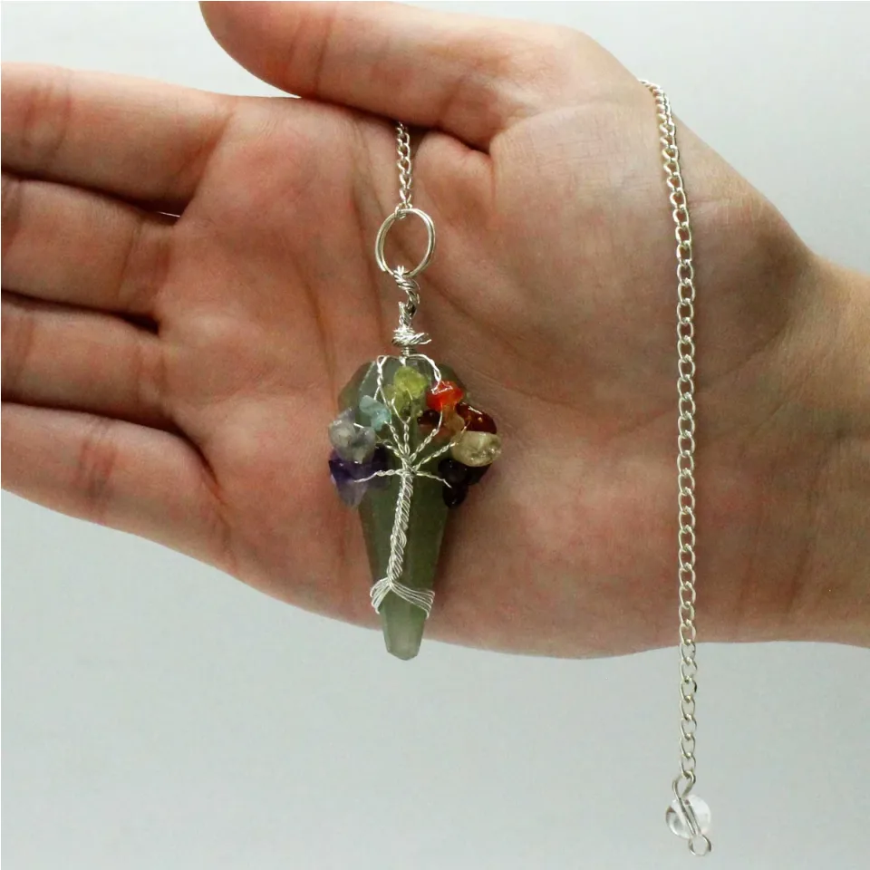Pendule magique en pierre, Sept chakras : aventurine