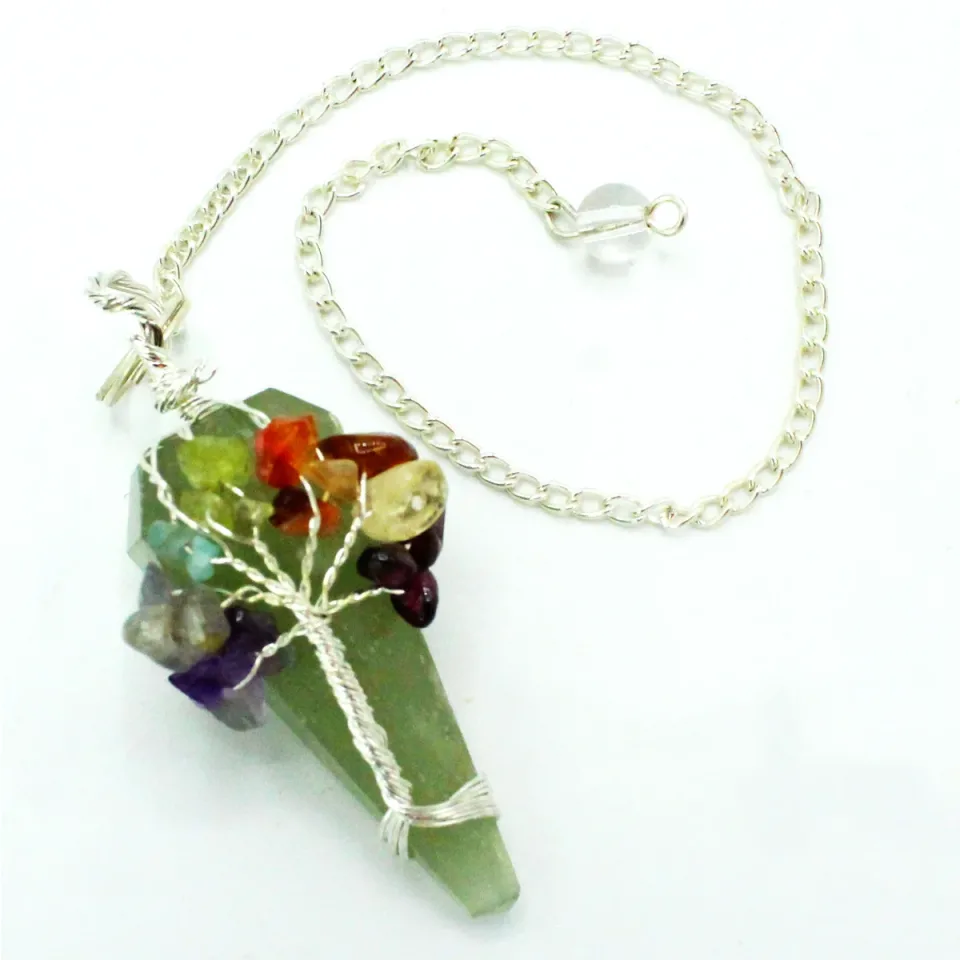 Pendule magique en pierre, Sept chakras : aventurine