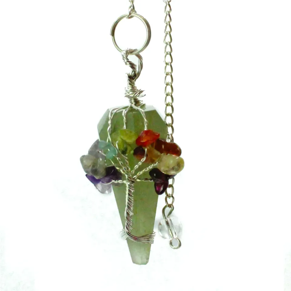 Pendule magique en pierre, Sept chakras : aventurine
