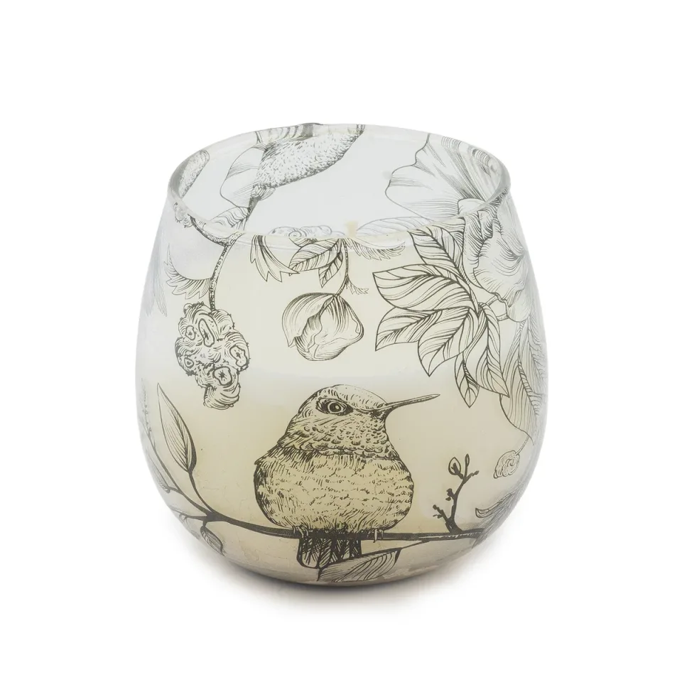 Bougie en pot de verre illustré « Dessiné par la flamme » : Petit modèle