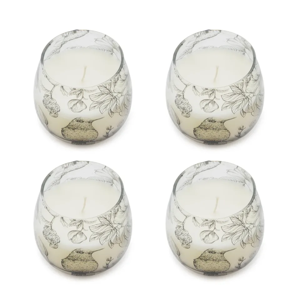 Bougie en pot de verre illustré « Dessiné par la flamme » : Petit modèle