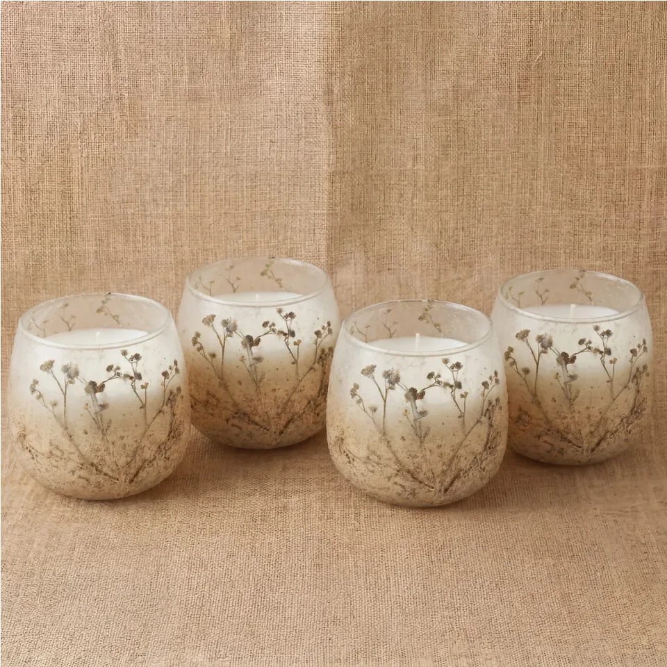 Bougie en pot de verre illustré « Bois de la lumière sauvage » : Petit modèle