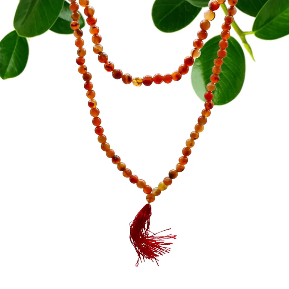 Malas de 108 perles en pierres naturelles : Cornaline