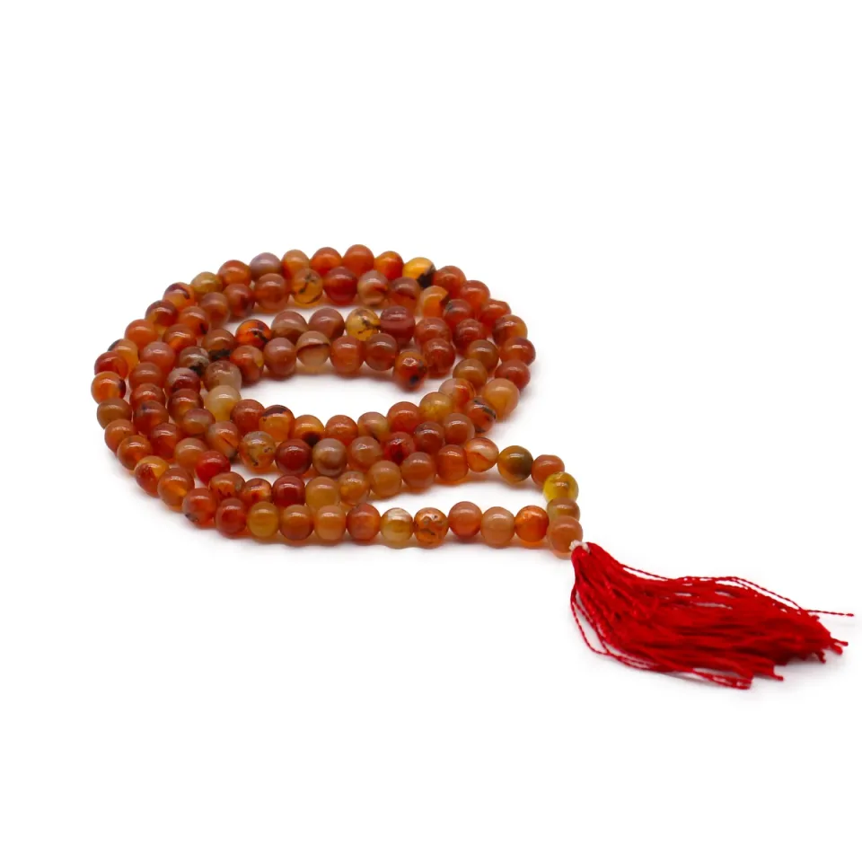 Malas de 108 perles en pierres naturelles : Cornaline