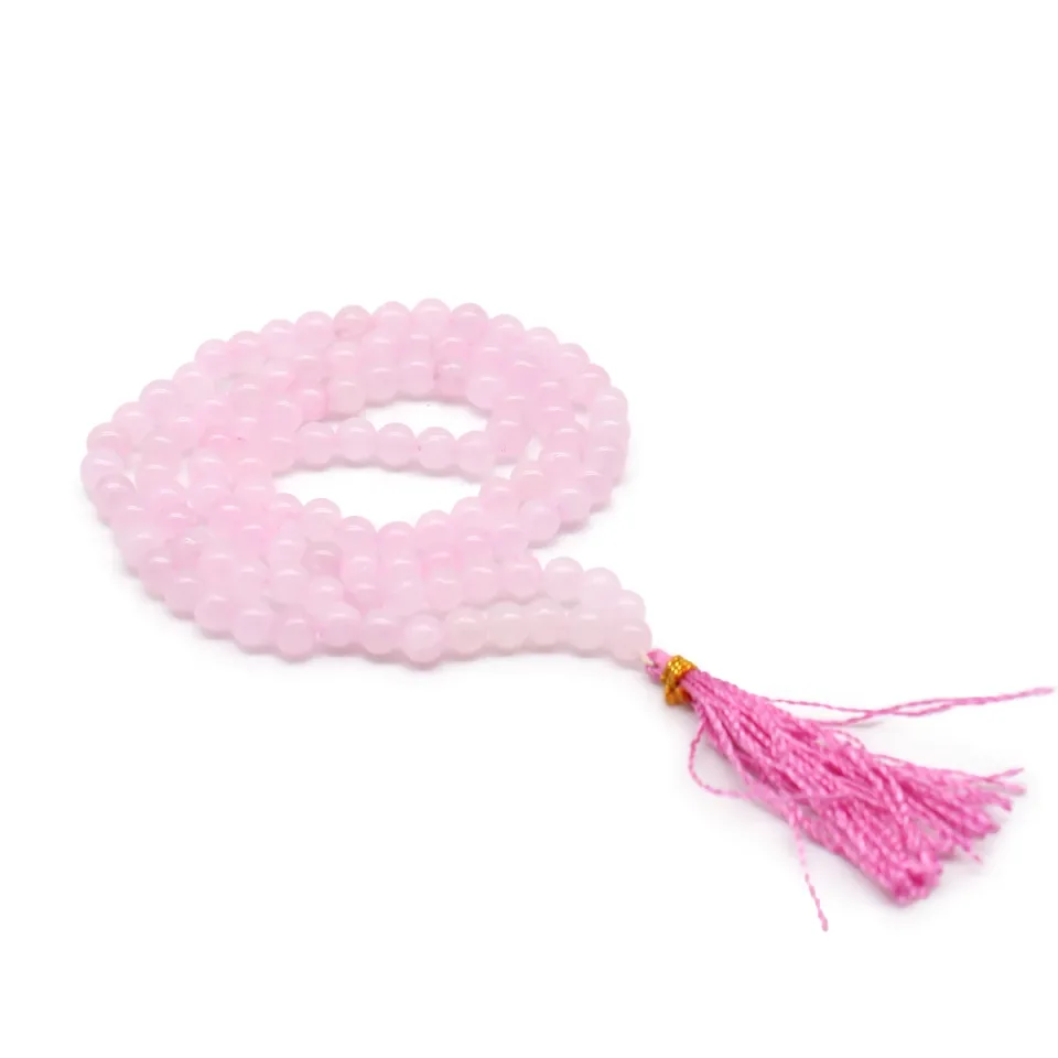 Malas de 108 perles en pierres naturelles : Quartz rose