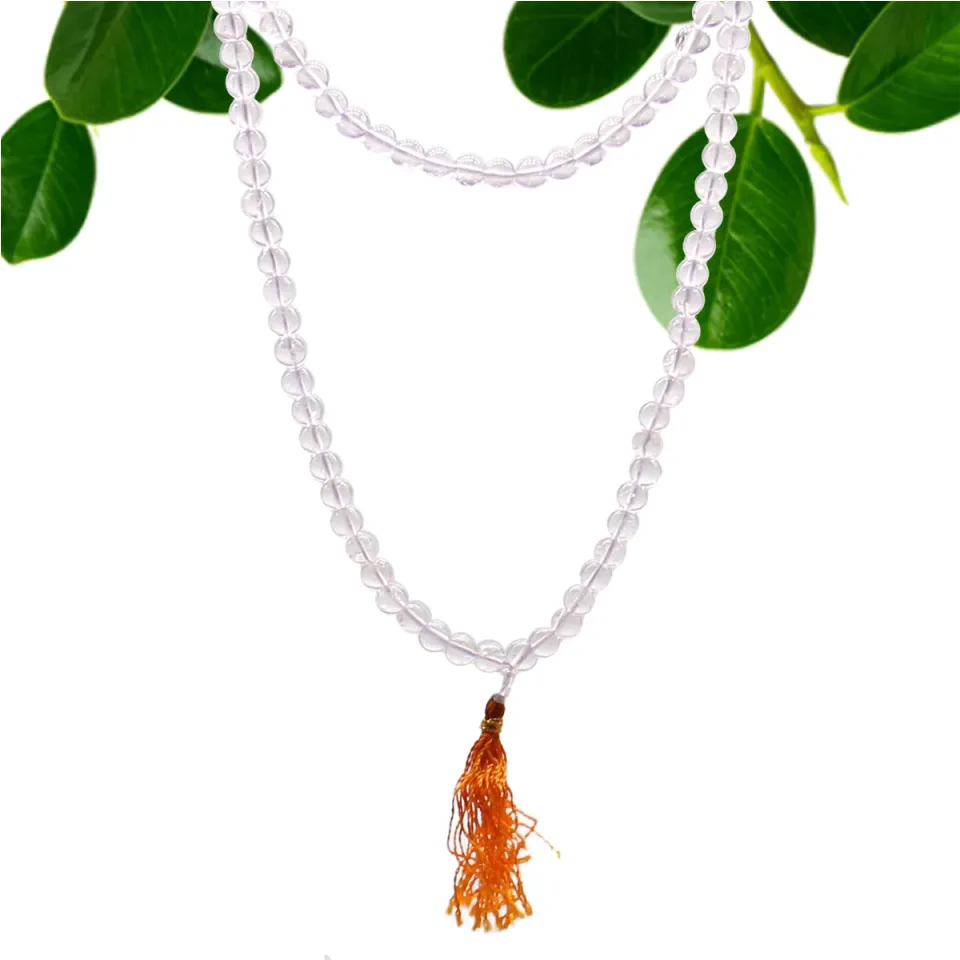Malas de 108 perles en pierres naturelles : Cristal de roche