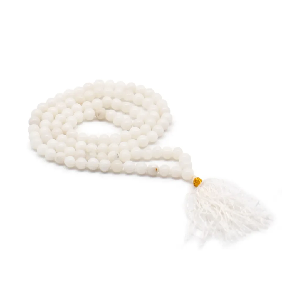 Malas de 108 perles en pierres naturelles : Quartz blanc